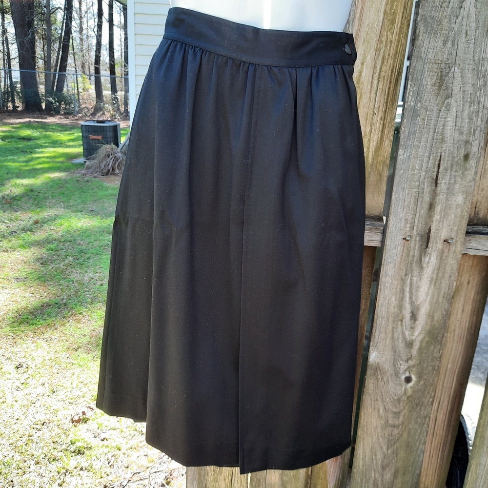 Vintage Pancaldi & B 100% Wool Modest Black Skirt